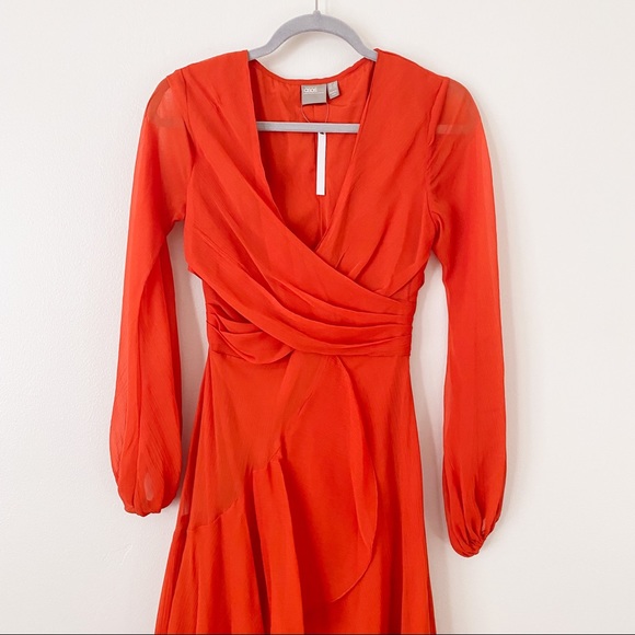 Orange ASOS Ruffle Midi Dress - Picture 9 of 9